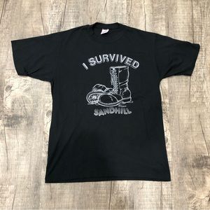 VTG single-stitched “I survived sandhill” boots graphic tee